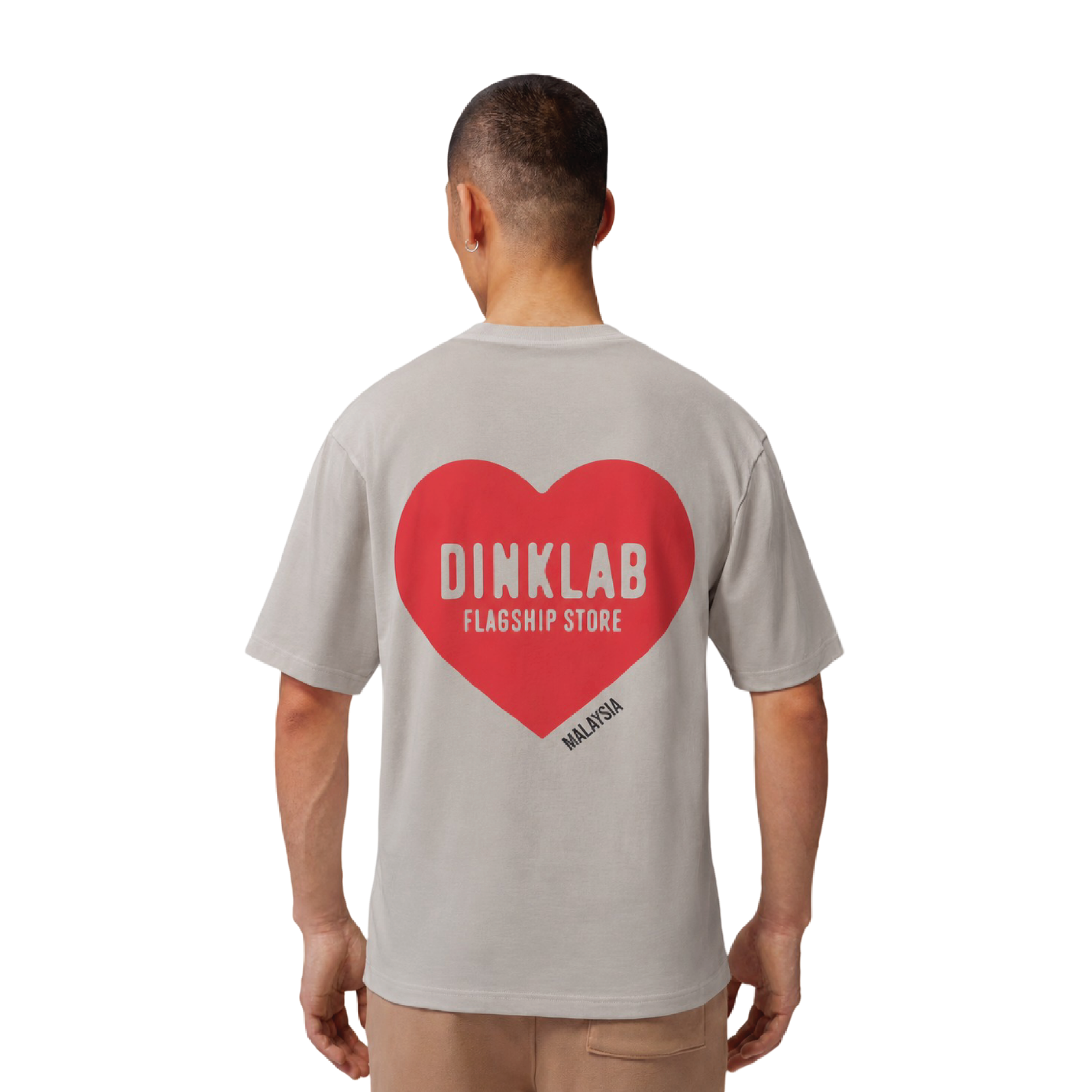 DINKLAB Shirt Unisex Lifestyle Oversized Tee (FLAGSHIP STORE LOVE) - Ivory